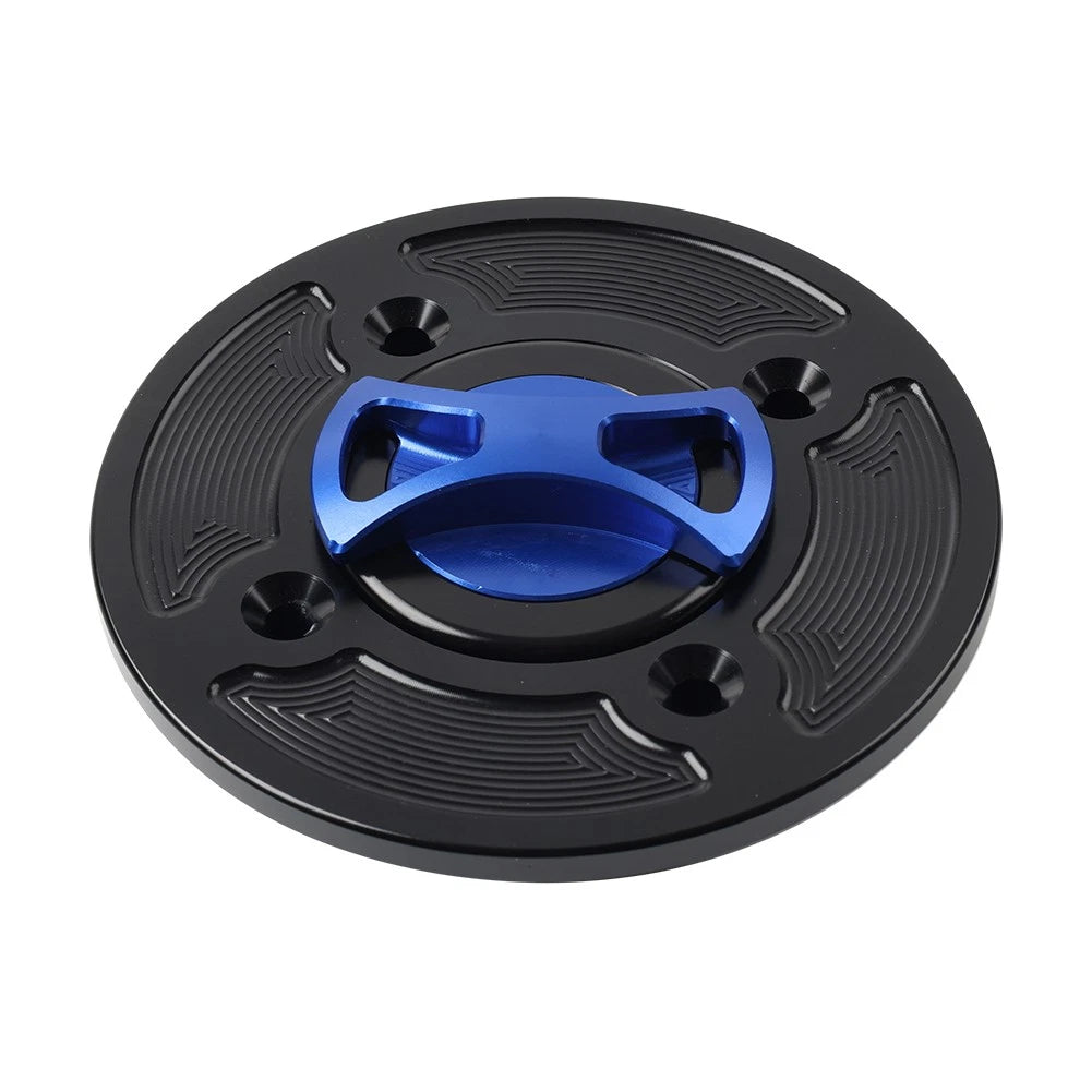 CNC Blue 4-Hole Gas Fuel Tank Cap Cover for DUCATI Panigale V4/S/R (2018-2021)