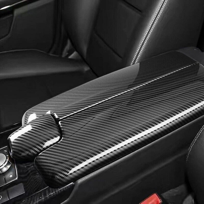Carbon Fiber Center Armrest Box Cover for Mercedes Benz E Class (2010–2015)