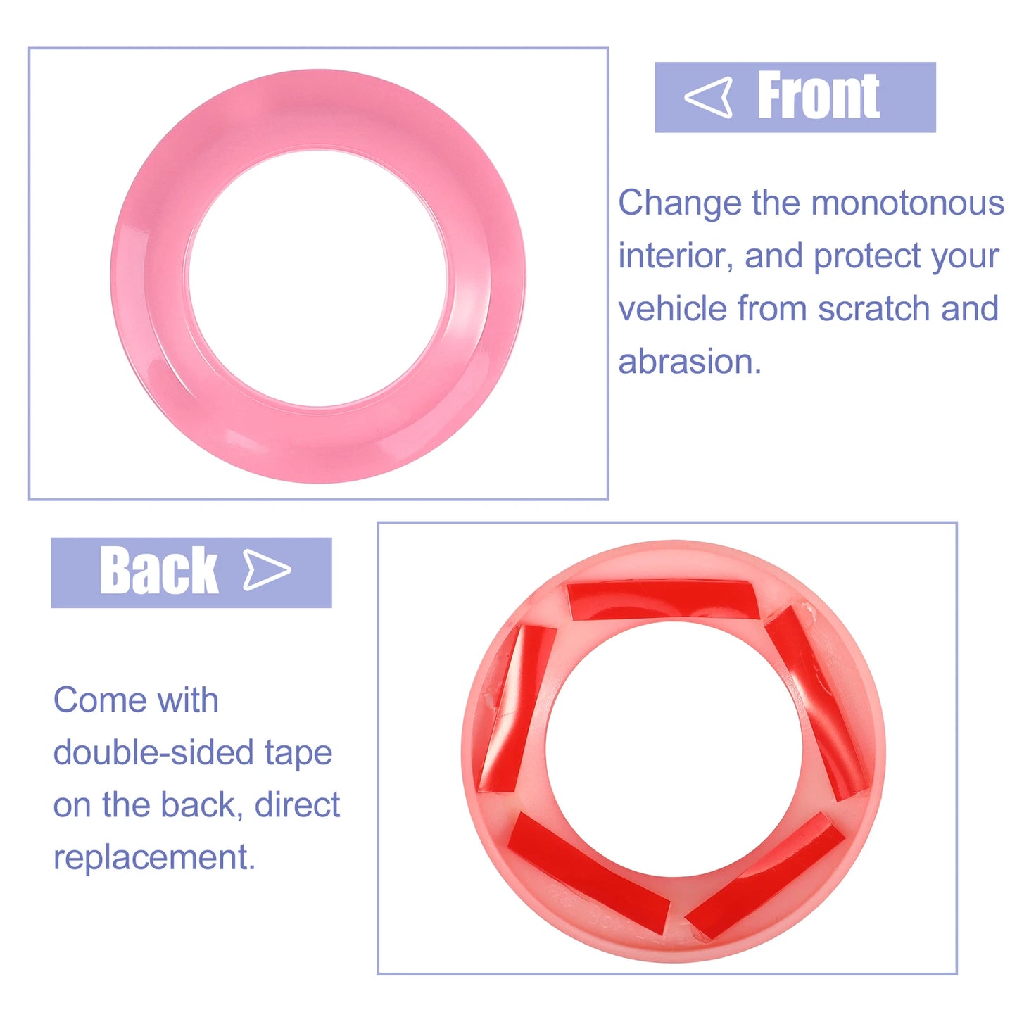 2 x Pillar Speaker Decoration Covers for Jeep Wrangler JK (2007-2014) Pink
