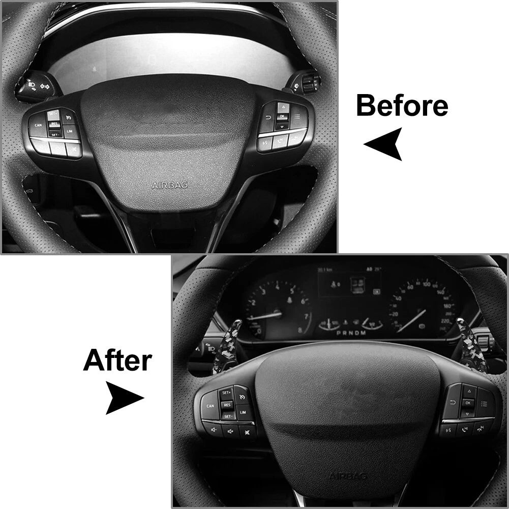 Steering Wheel Shifter Paddle Extensions for Ford Focus EcoSport Escape Kuga (2012-2023)