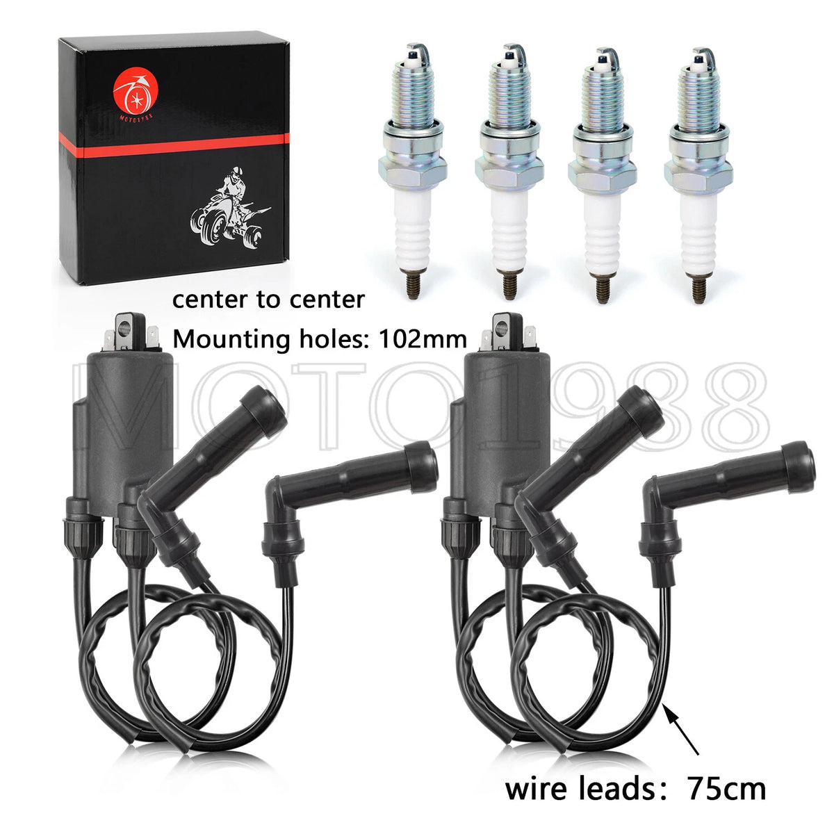 Ignition Coil & Spark Plug w/ Cap for Honda CB750K/L/C/F/SC (1970-1982)