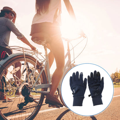 M Motorcycle Gloves Breathable Full Finger Polyester Outdoor Gloves Blue 1 Pair