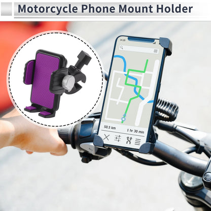 Phone Mount Holder 4.7-7.2in Aluminum Alloy Purple for Motorcycle