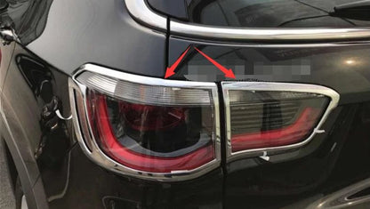 ABS Chrome Rear Light Lamp Frame Trim for 2017-2021 Jeep Compass 4 x Pieces