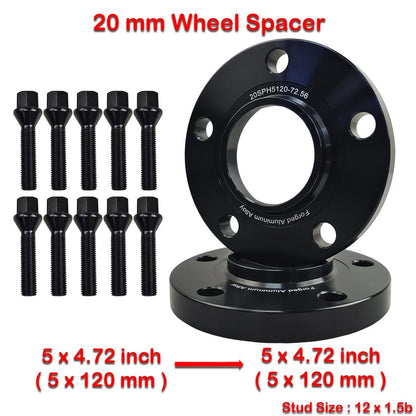 2 x 20mm Hub Centric Wheel Spacers for BMW E36 E46 E90 E34 E60 E61 (1990-2013)