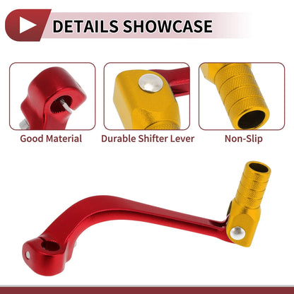 Folding Motorcycle Gear Shifter Lever for Honda CRF110F (2013-2018) Red Gold
