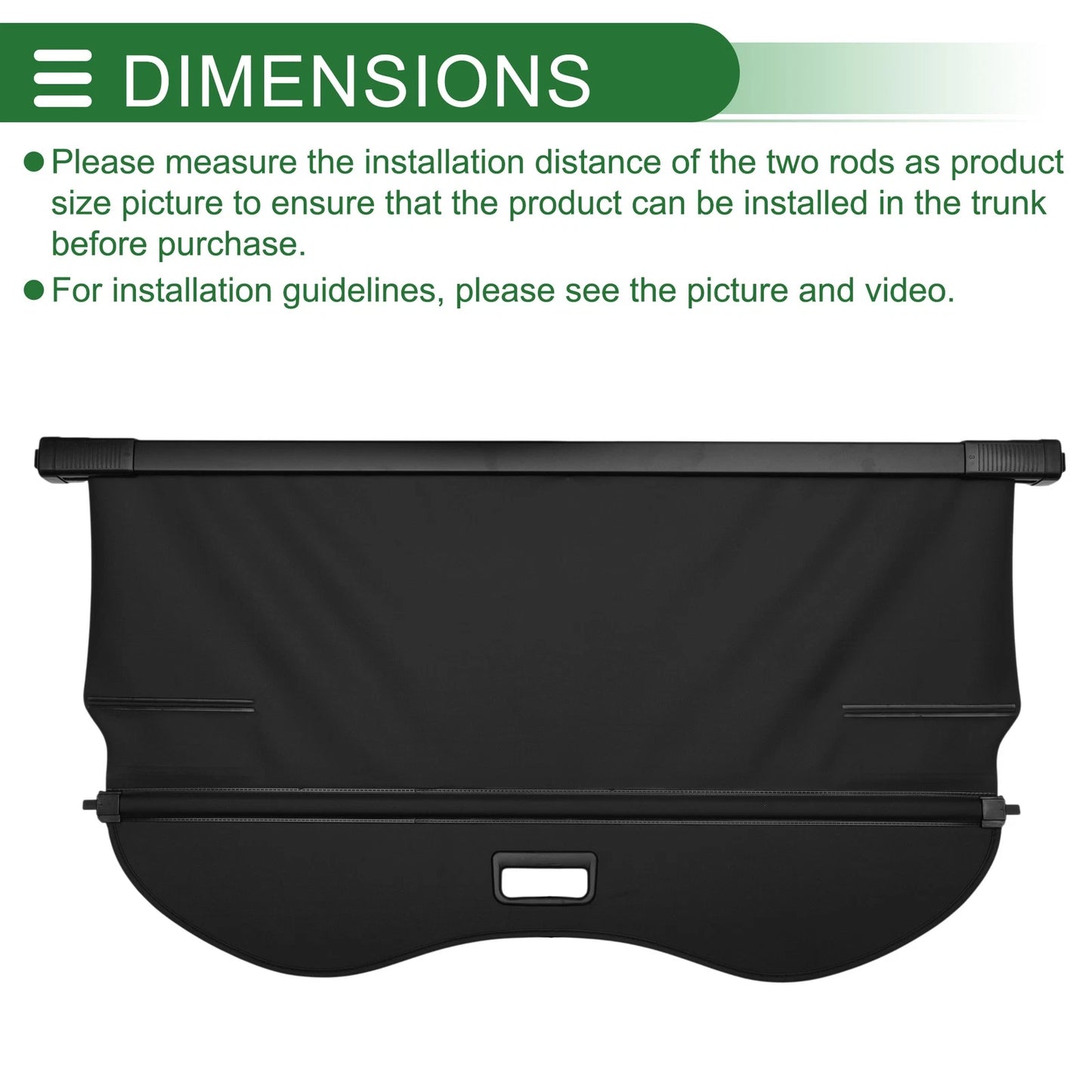 Cargo Cover for Ford Kuga 2013-2019 Black Canvas