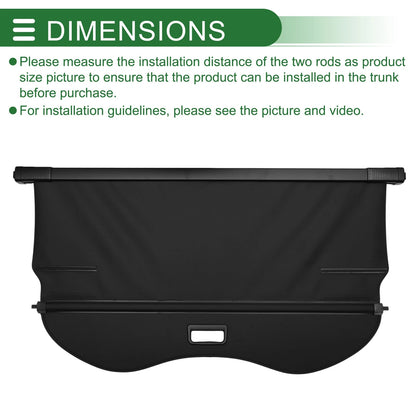 Cargo Cover for Ford Kuga 2013-2019 Black Canvas