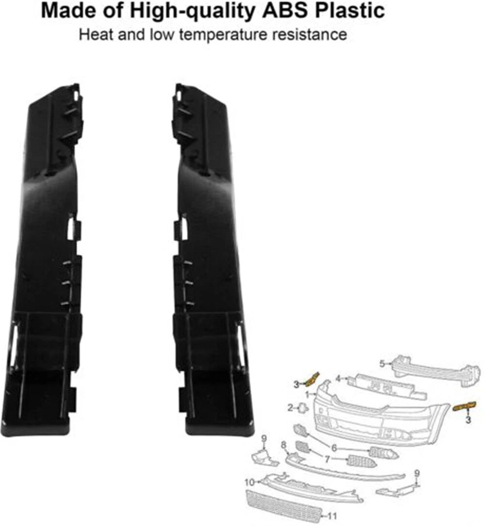 Front Bumper Brackets Black for Dodge Journey (2009-2018)