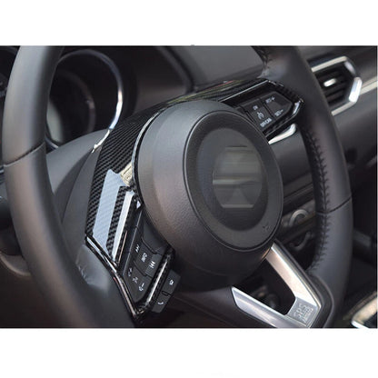 Carbon Fiber Style Steering Wheel Cover Trim Fit For Mazda CX-5 CX5 2017-2020