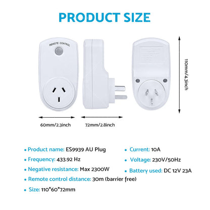 5 x Home Wireless Power Switch Mains Sockets &  Remote Controllers AU Plug