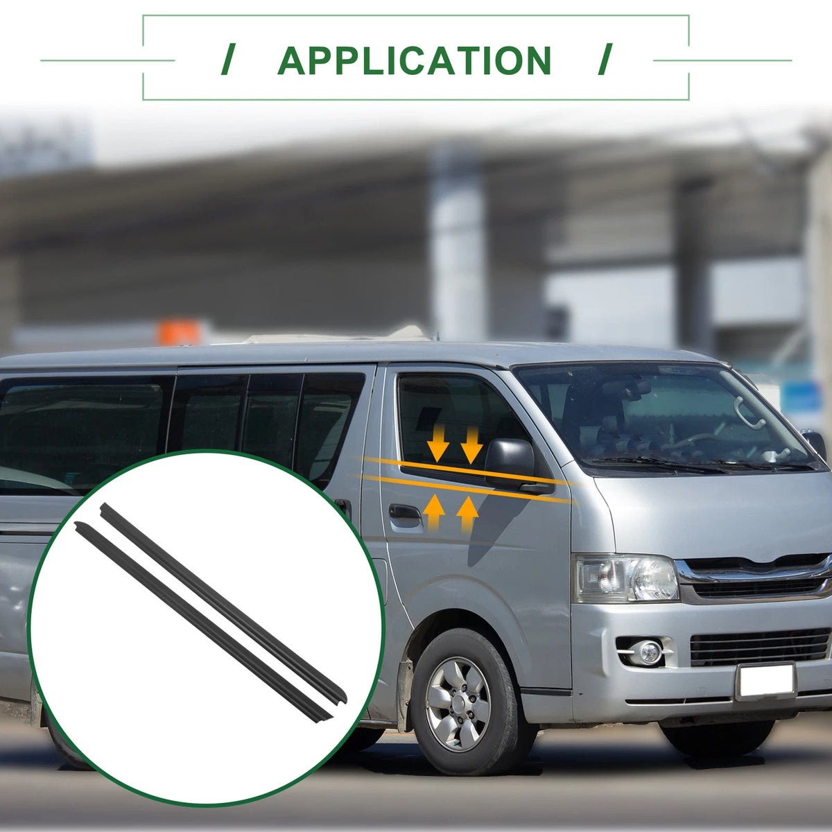 Front Left & Right Weatherstrip Window Seal for Toyota Hiace (2005-2023)