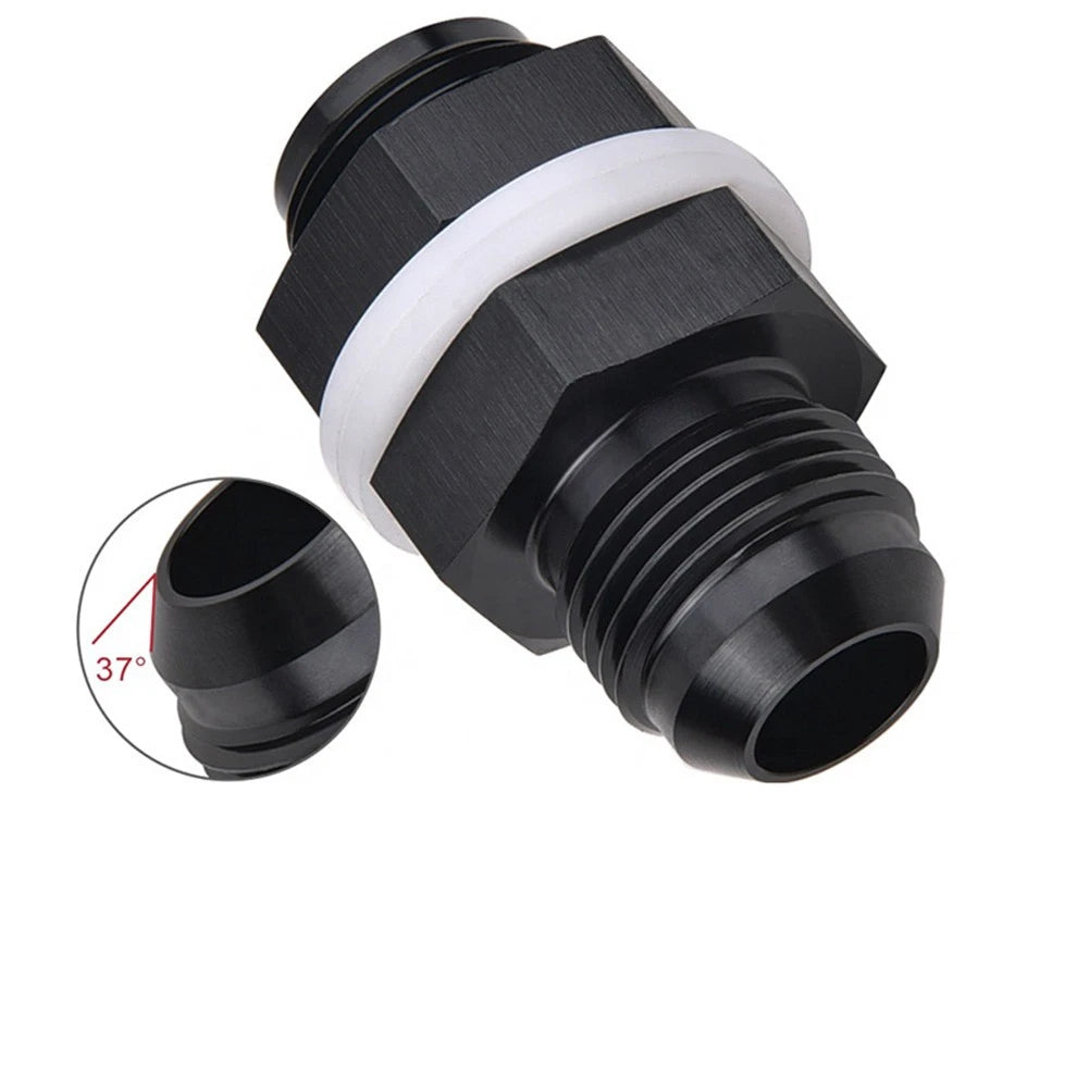 Flare Fuel Cell Bulkhead Fitting w/ Washer for Car - Black (N/A)