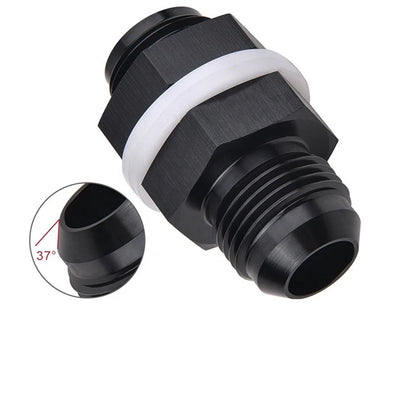 Flare Fuel Cell Bulkhead Fitting w/ Washer for Car - Black (N/A)