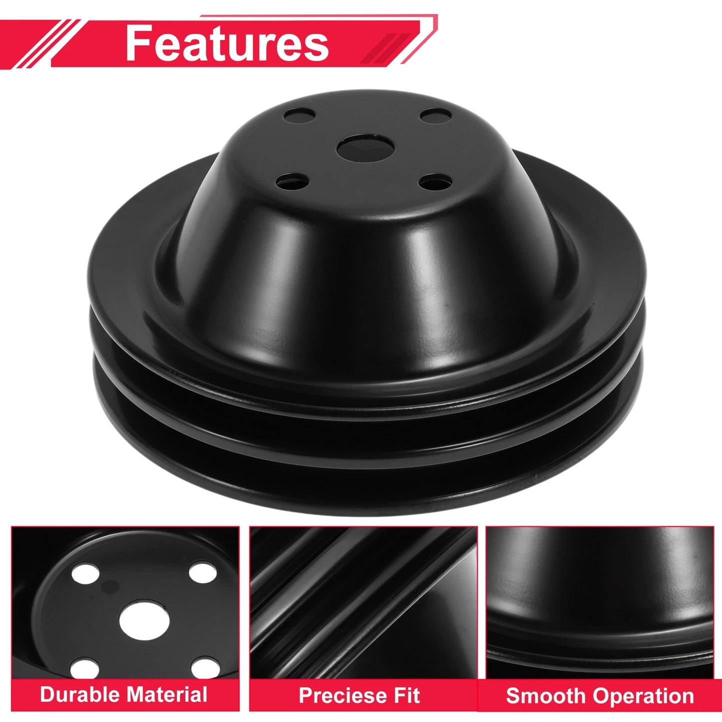 LWP Double-Groove Long Water Pump Pulley for Chevy SBC Small Block