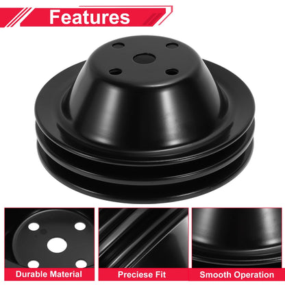 LWP Double-Groove Long Water Pump Pulley for Chevy SBC Small Block