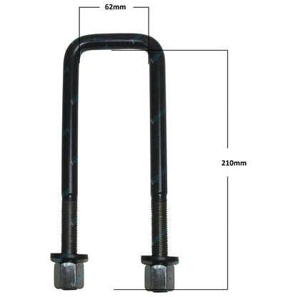 4 x Extended Rear U-Bolts for Toyota Hilux KUN26 4X4 Ute (2005-2014)