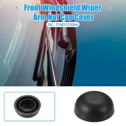 Windshield Wiper Arm Nut Cover for Ford Edge 2007-2014 (2 x Black Caps)