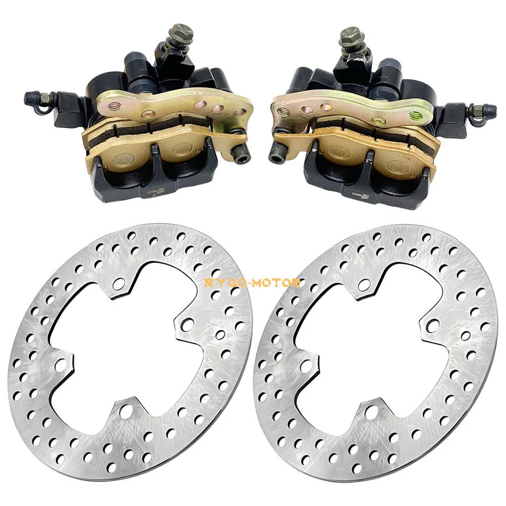 2x Front Calipers & Rotor Disc for Kawasaki Brute Force 650/750