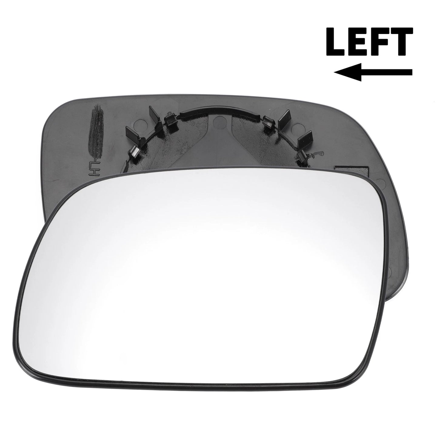 Left Side White Mirror Glass w/ Back for Peugeot 307 (2001-2009)