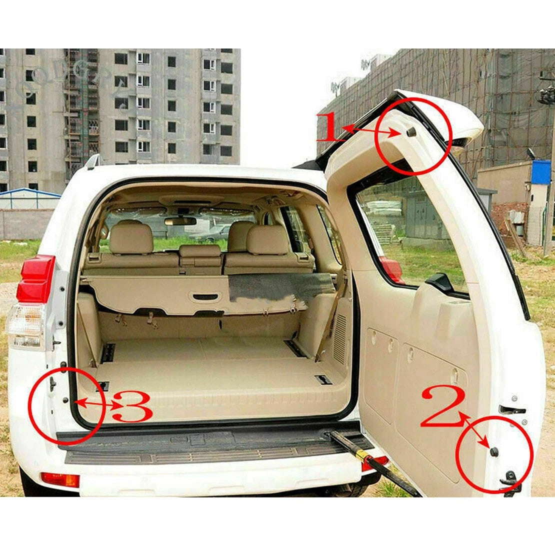 3 x Trunk Tailgate Cushioning Pads for Toyota Prado 150 (2010-2021)