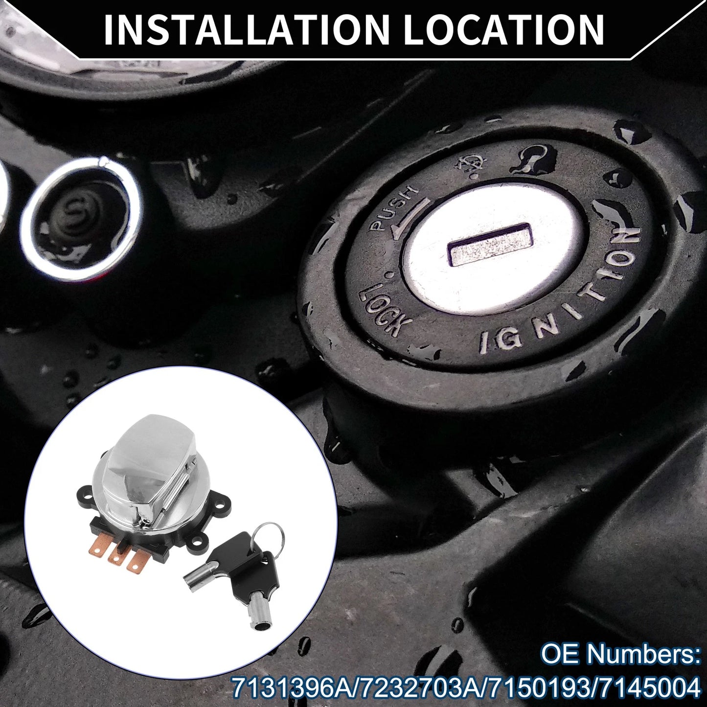 Ignition Key Switch for Harley Davidson FLHP ROAD KING POLICE (2007–2013)