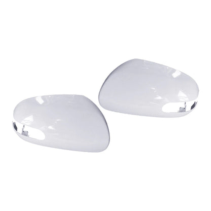 White Left & Right Door Mirror Cover Caps for Kia Forte (2009-2012)