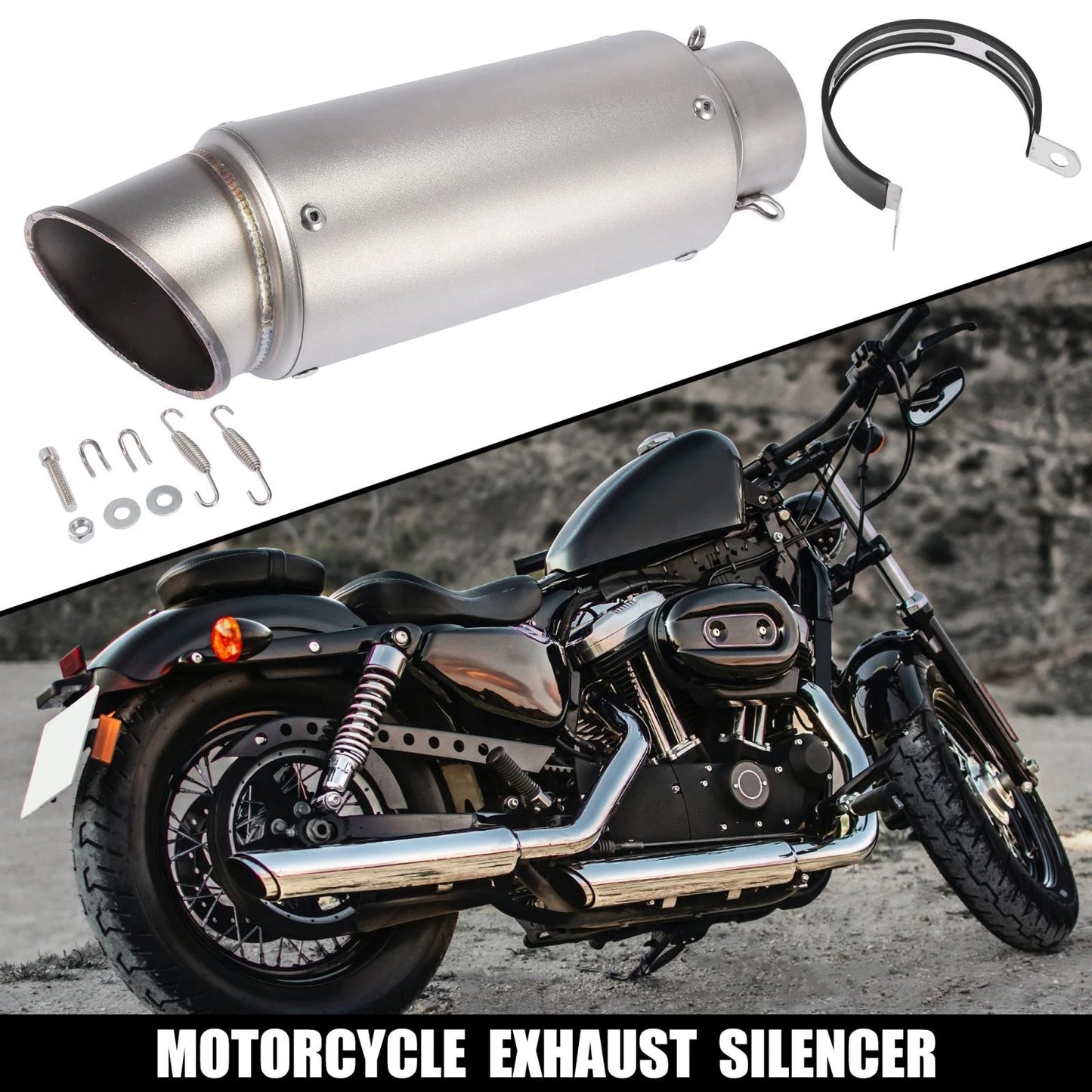 Exhaust Silencer / 60.5mm Muffler for Motorcycle