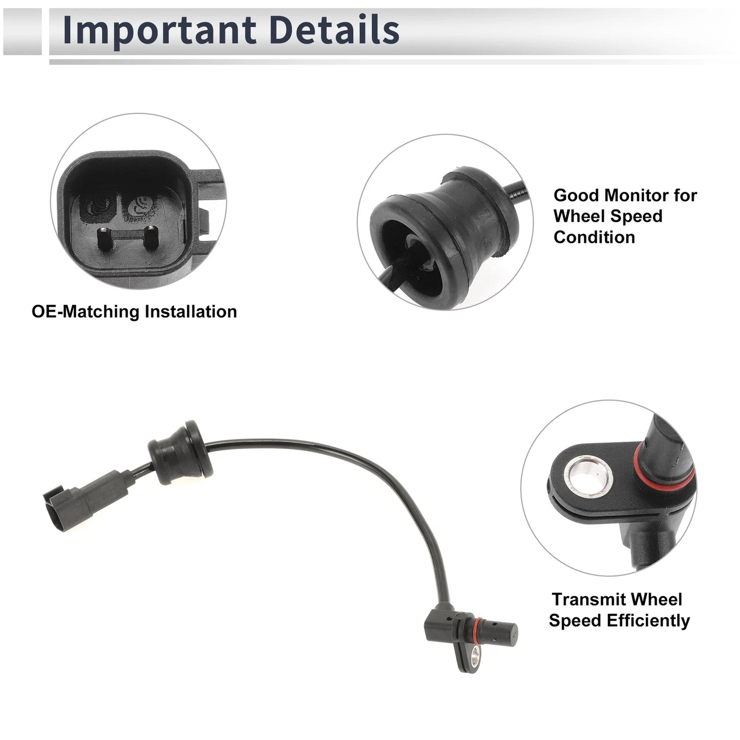 ABS Wheel Speed Sensor for Chevrolet Equinox Rear Left/Right (2010-2017)