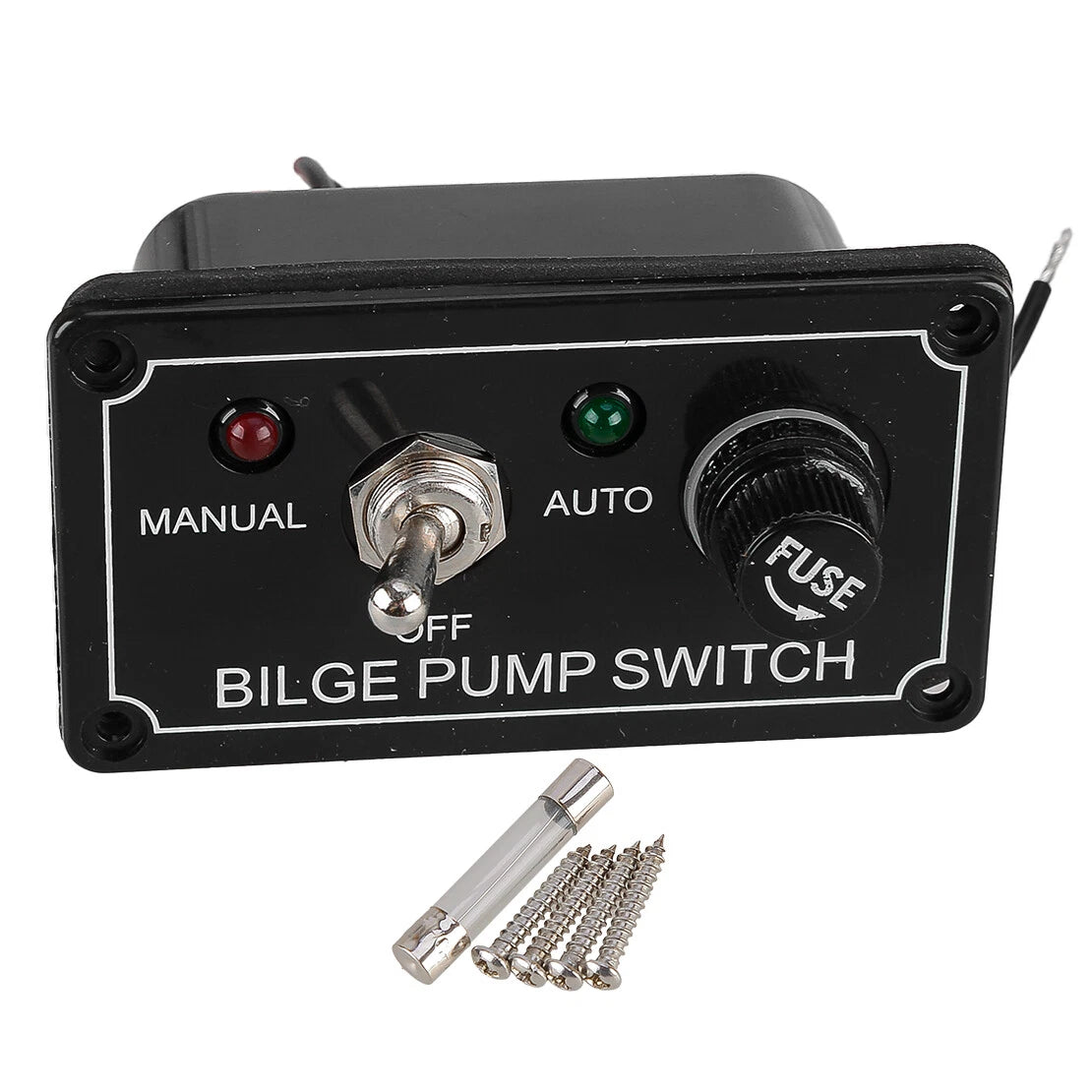 3 Way Bilge Pump Auto Off Manual Rocker Toggle Switch Panel for RV