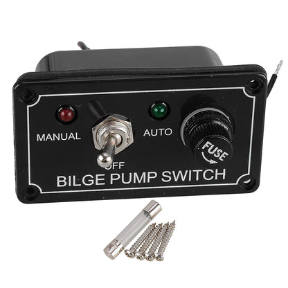 3 Way Bilge Pump Auto Off Manual Rocker Toggle Switch Panel for RV