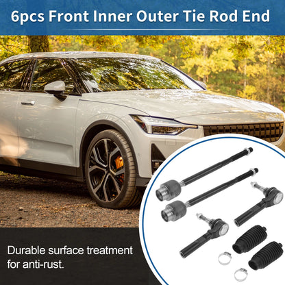 6 x Front Inner Outer Tie Rod End Link for Pontiac G6 (2005 - 2010)