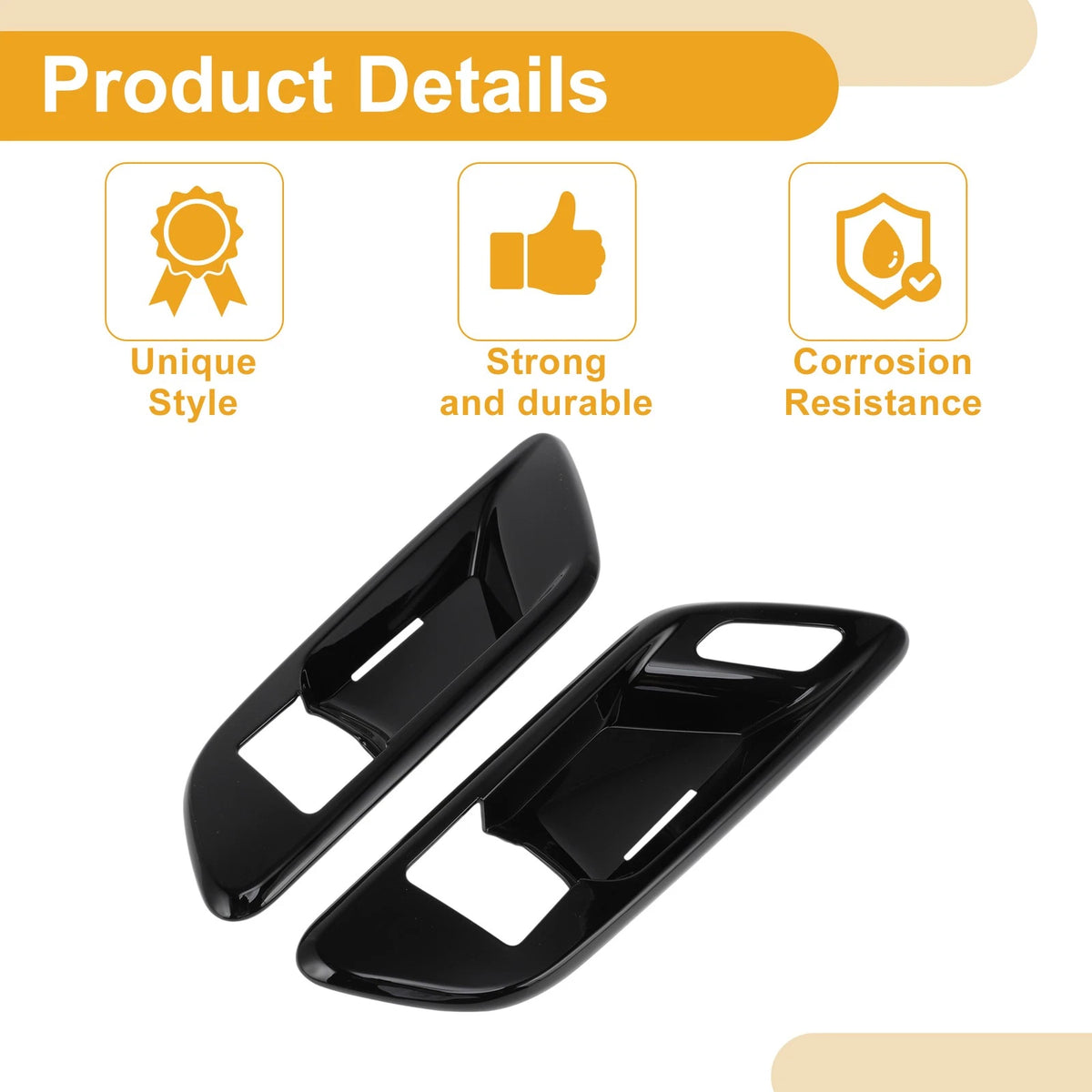 Interior Door Handle Bowl Cover Trim for Toyota Crown (2023-2024) Black