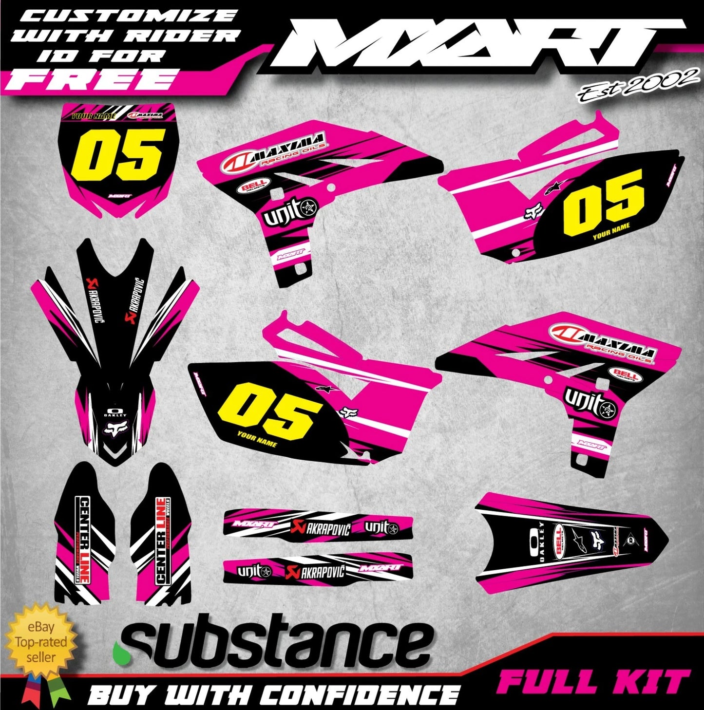 Graphics Kit for Yamaha YZ 250F (2010-2013) - Digger Pink Style