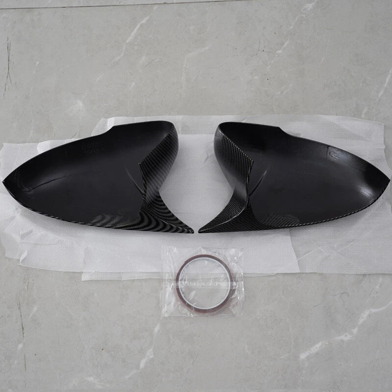 Carbon Black OX Horn Rearview Side Mirror Covers for 2018-2022 KIA Stinger