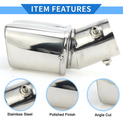 2 x 2.4" Square Curved Slant Cut Dual Exhaust Tips for Toyota Raize (2020-2023)