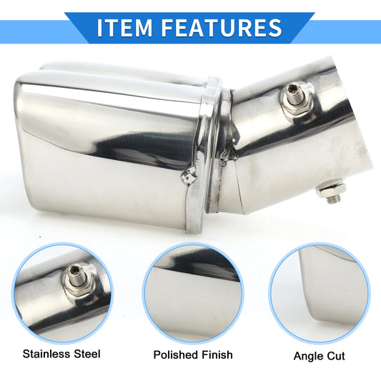 2 x 2.4" Square Curved Slant Cut Dual Exhaust Tips for Toyota Raize (2020-2023)