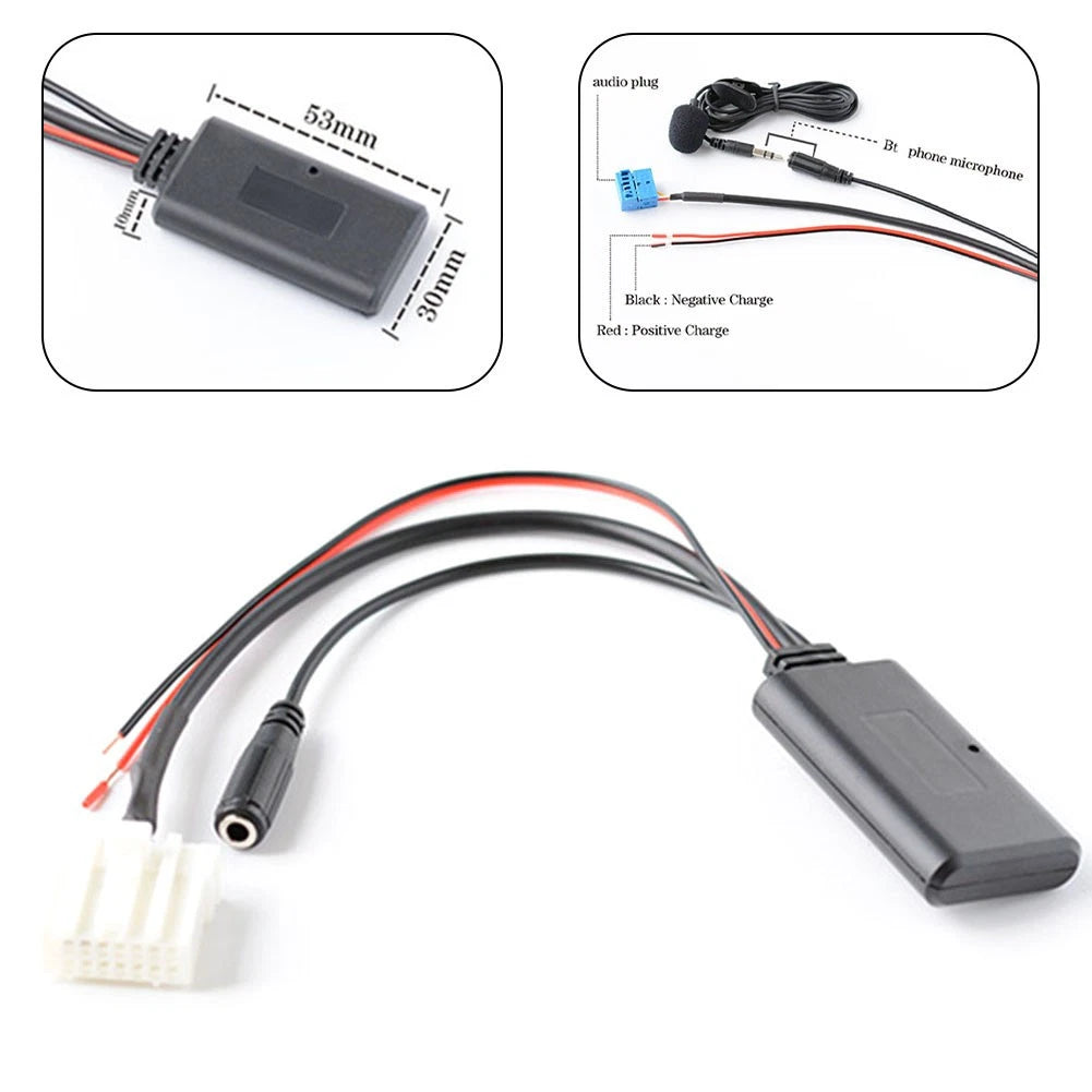 BT AUX Adapter Wireless Radio Stereo Microphone Handsfree for Mazda 2 3 5 6