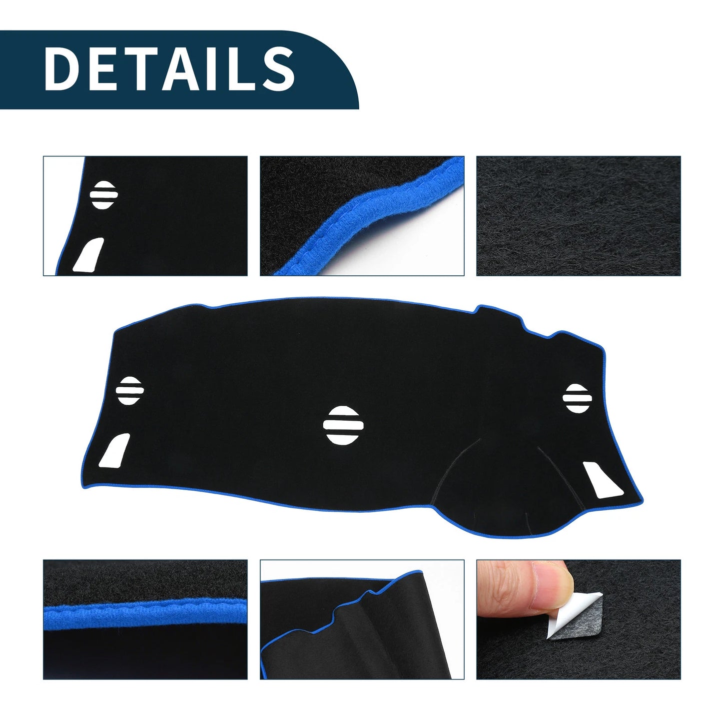 Dashboard Cover Mat for Nissan Elgrand E52 (2010-2024) Black Blue 1 Set
