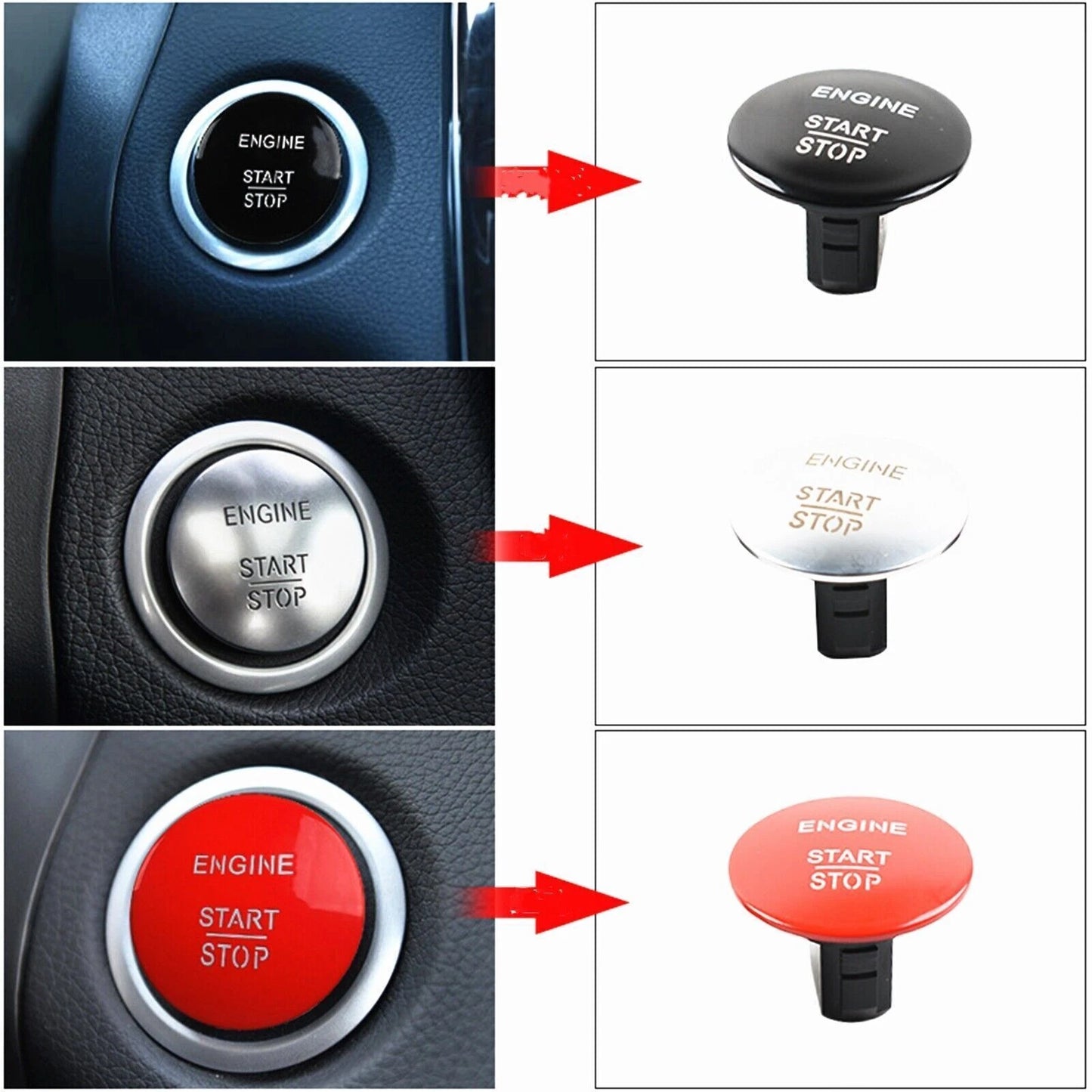 1x Black Engine Start Stop Button for Mercedes Benz ML GL R S E Class (2006-2015)