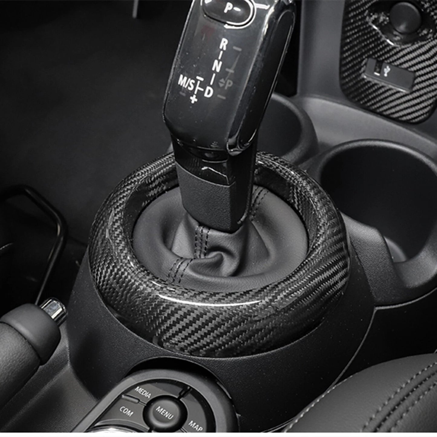 Carbon Fiber Gear Shift Box Ring Trim Cover for MINI Cooper F54-F60 (2014-2023)