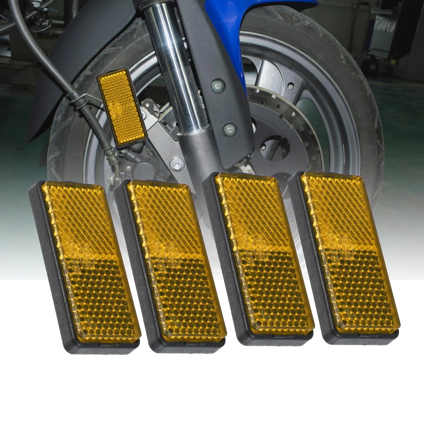 4 x Orange Universal Screw Mount Warning Reflector for Motorbike