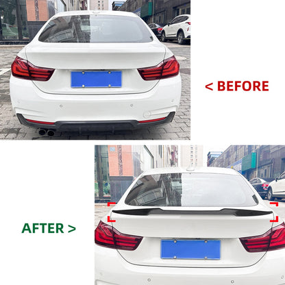Carbon Fiber Look Rear Boot Spoiler Lip for BMW 4 Series F36 M4 (14-20)