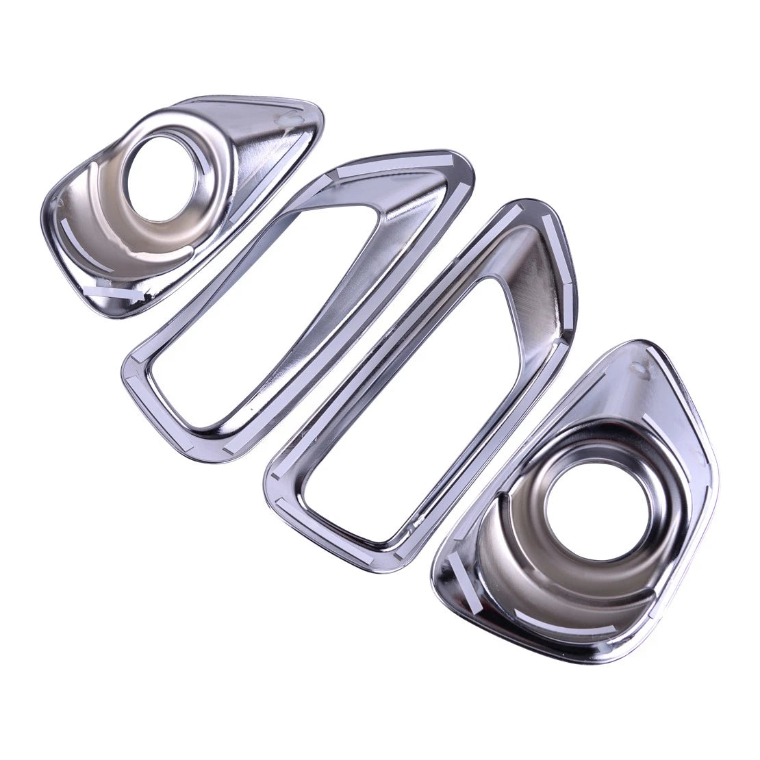2 x Front Rear Chrome Fog Light Covers for Jeep Compass (2011-2014)