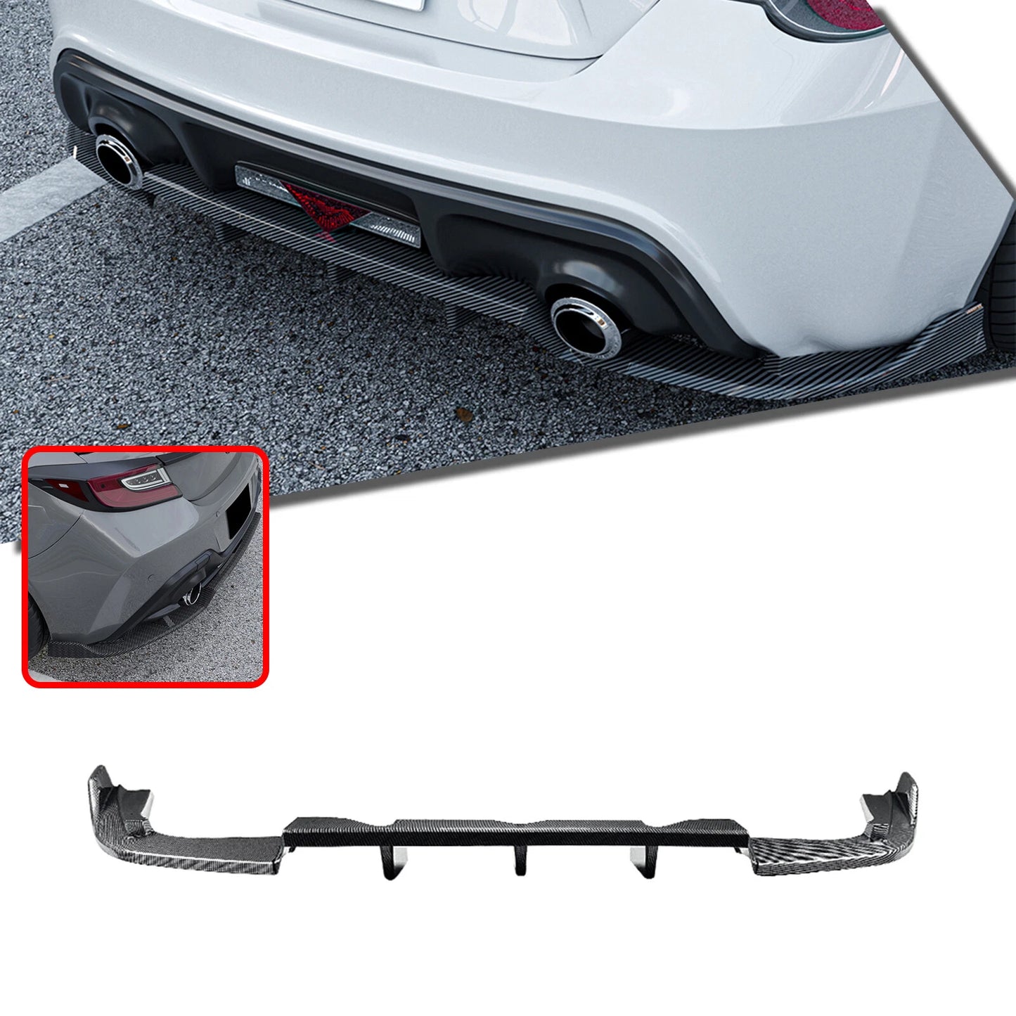 1x Carbon Look Rear Diffuser Lip for Subaru BRZ, Toyota GT86 (2013-2020)