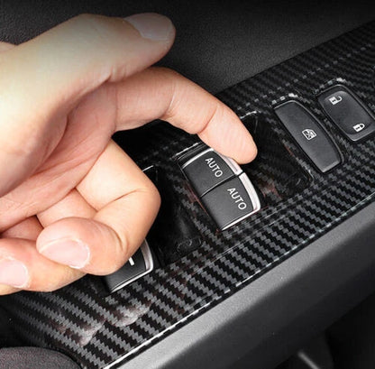4Pcs Carbon Fiber Window Switch Panel Cover Frame Trim for Acura Integra
