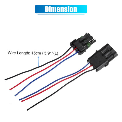 3 x Car 3-Pin Male/Female Triple Shroud Connector Plug for BMW (2010-2015)