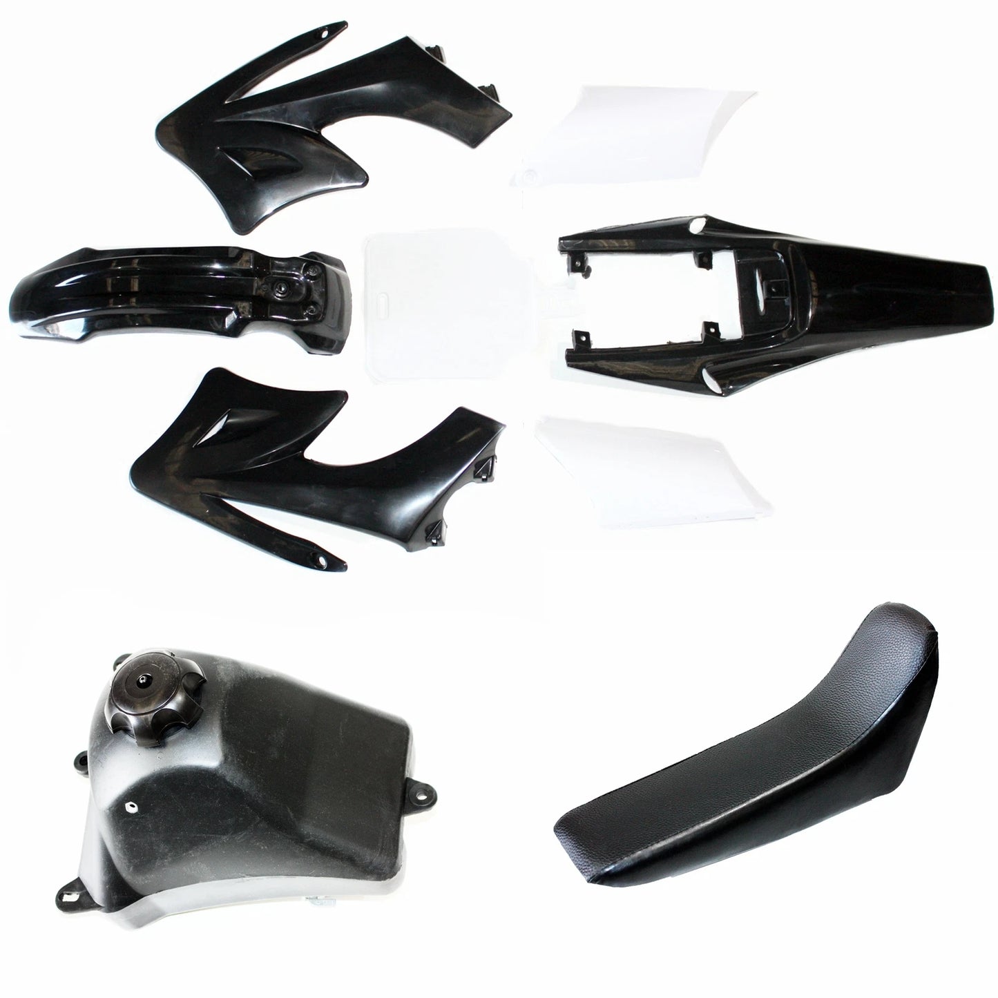BLACK APOLLO ORION 125cc Fender Fairing Kit, Seat & Fuel Tank for Dirt Bike