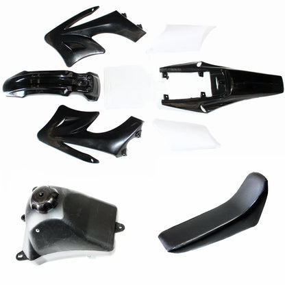 BLACK APOLLO ORION 125cc Fender Fairing Kit, Seat & Fuel Tank for Dirt Bike