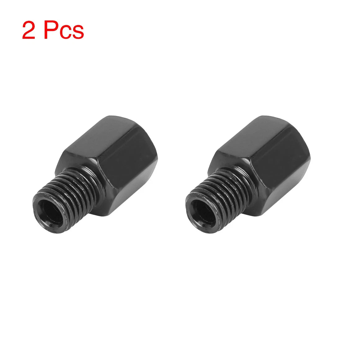 2 x 10mm LH to 10mm LH Black Rearview Mirrors Adapter Bolt Screw for Motorcycle